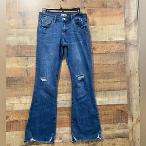 Dear John Rosie Tall Flare Distressed Jeans Size 29 Extra Long
